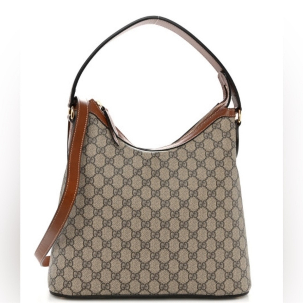 Gucci GG Supreme Beige and Brown Shoulder Bag - Picture 1 of 15